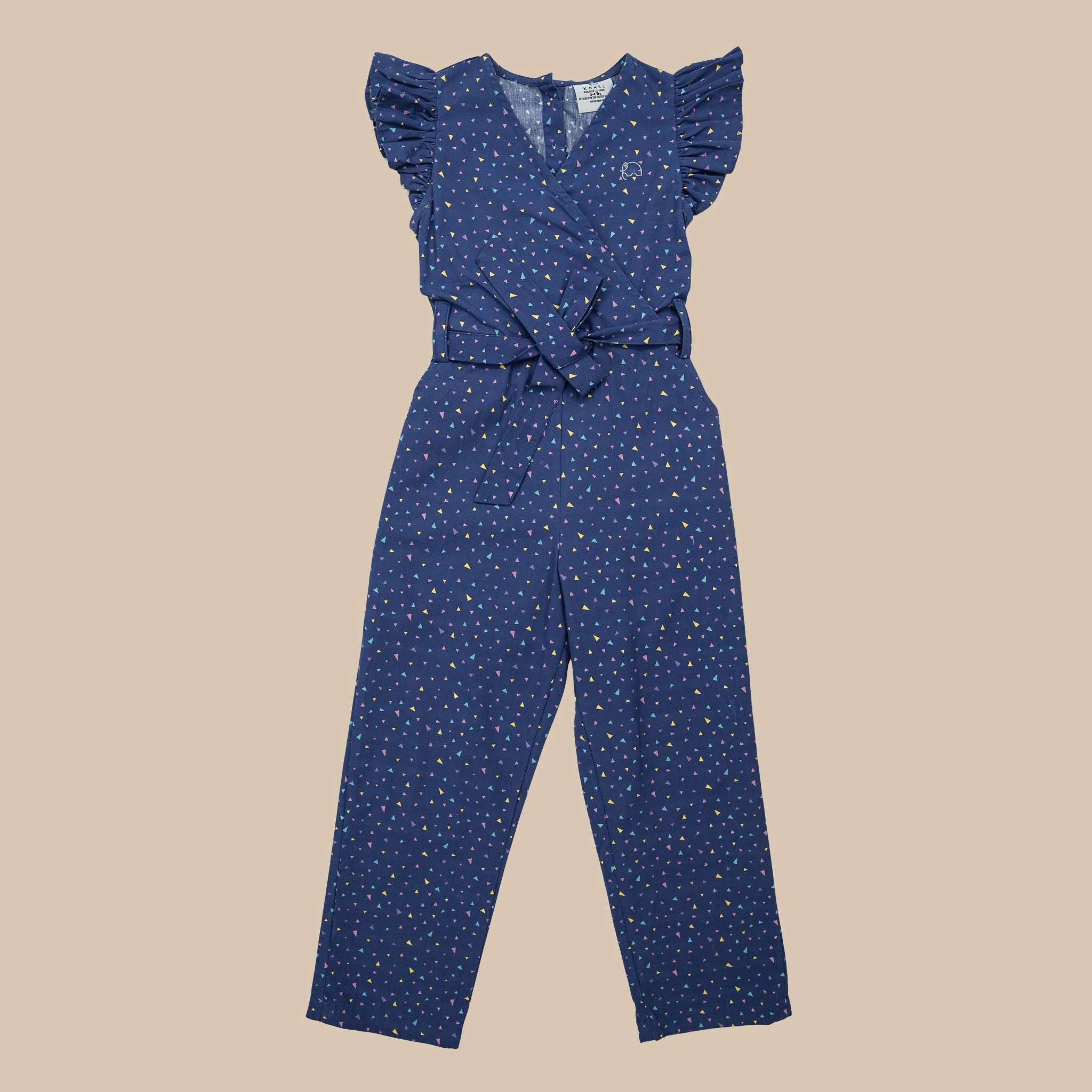 Estate Blue Cotton Jumpsuit for Girls | Karee Sustainable Kidswear Kids Karee