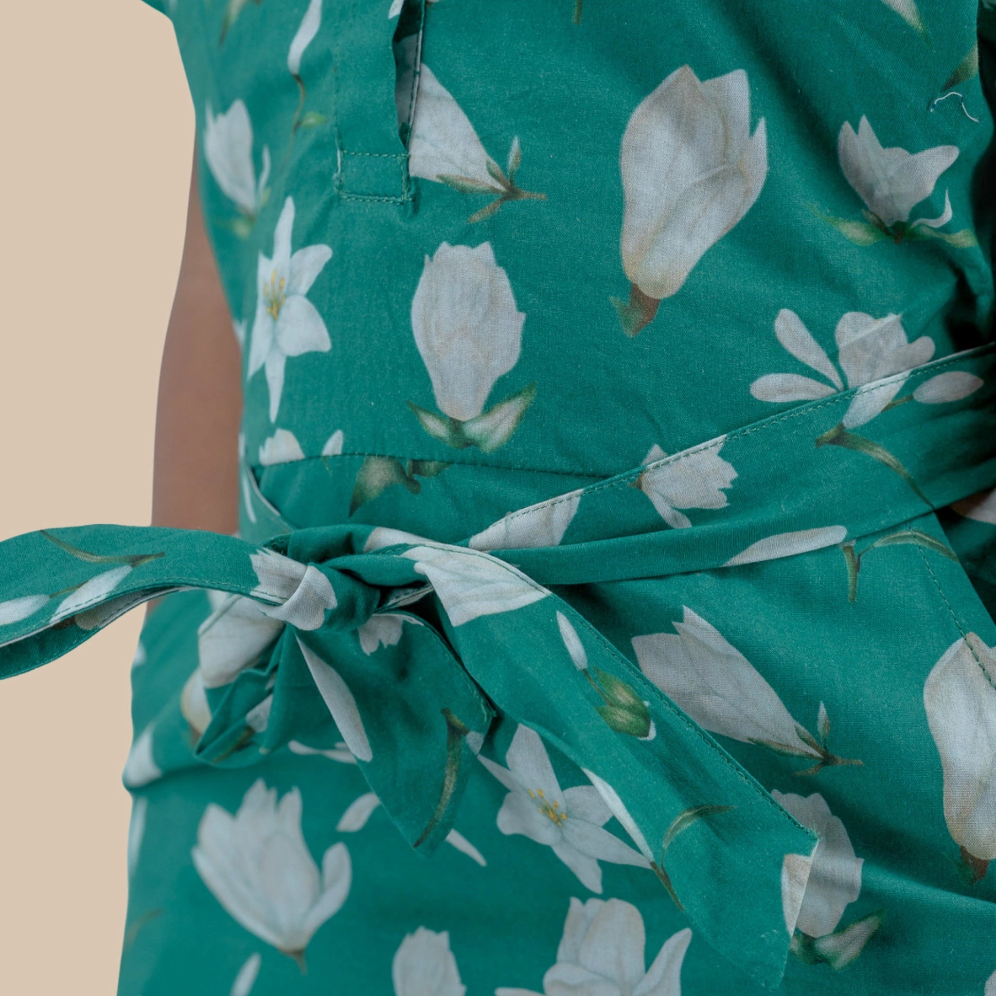 Bottle Green Cotton Shirt Dress for Girls | Karee Sustainable Kidswear Kids Karee