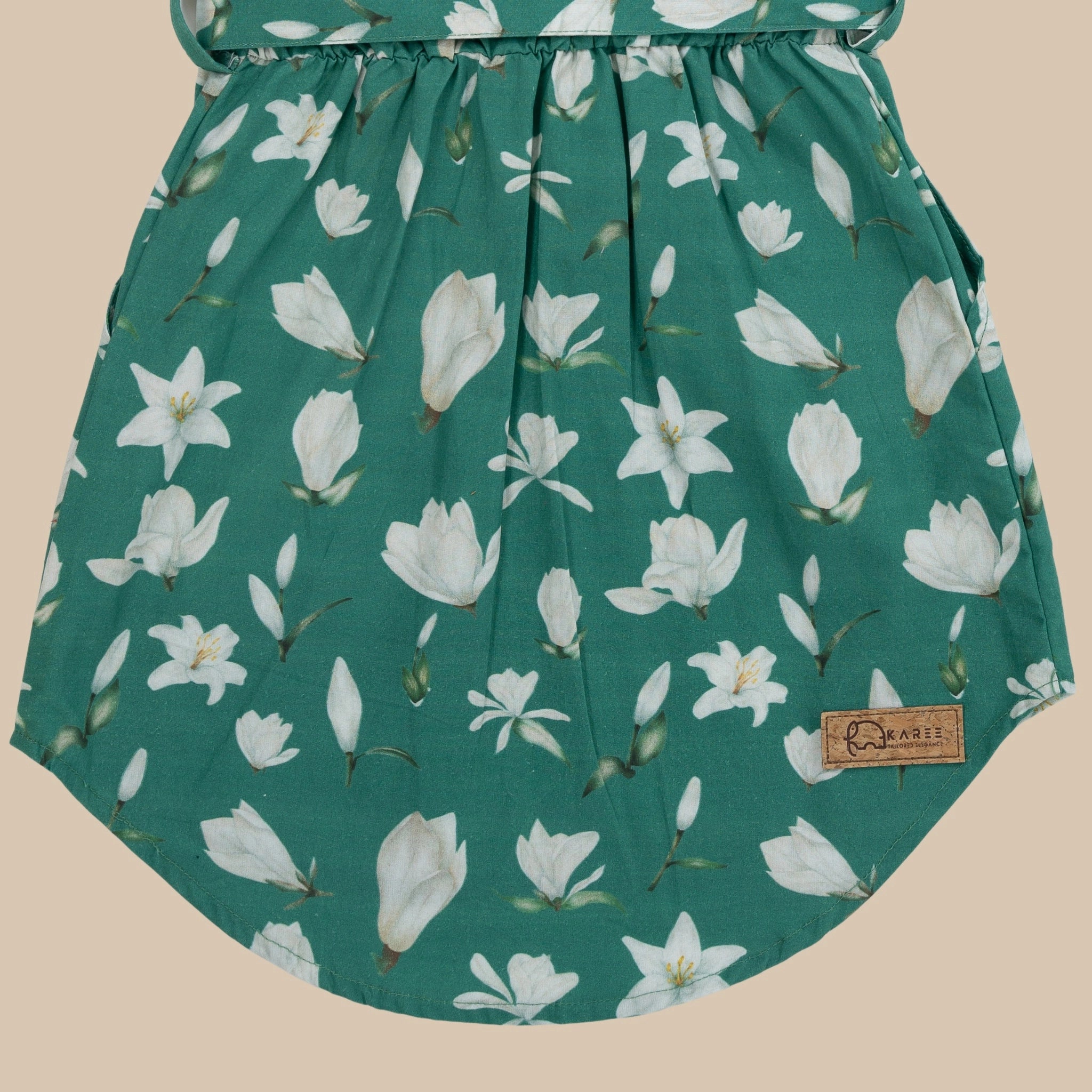 Bottle Green Cotton Shirt Dress for Girls | Karee Sustainable Kidswear Kids Karee