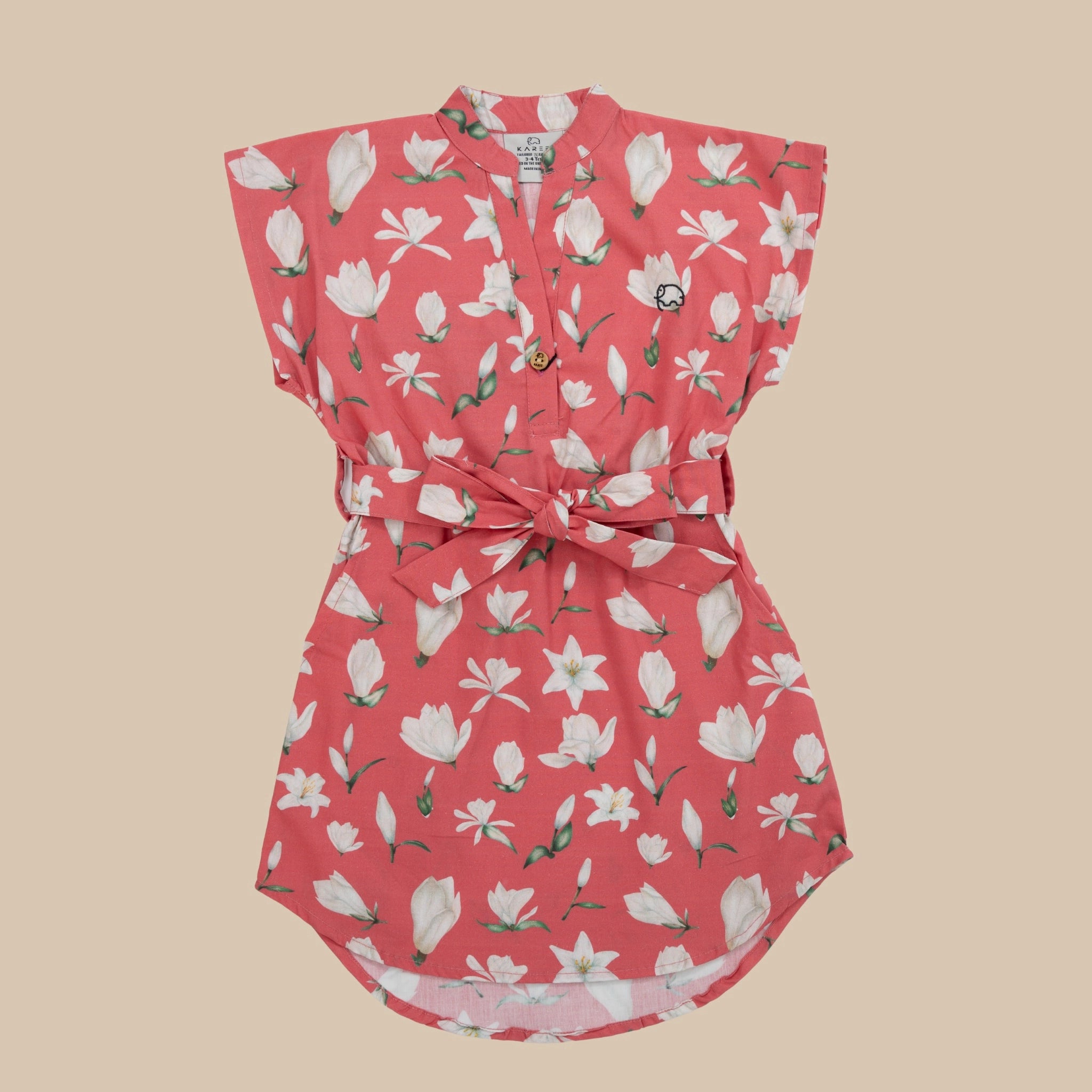 Mineral Red Cotton Shirt Dress for Girls | Karee Sustainable Kidswear Kids Karee