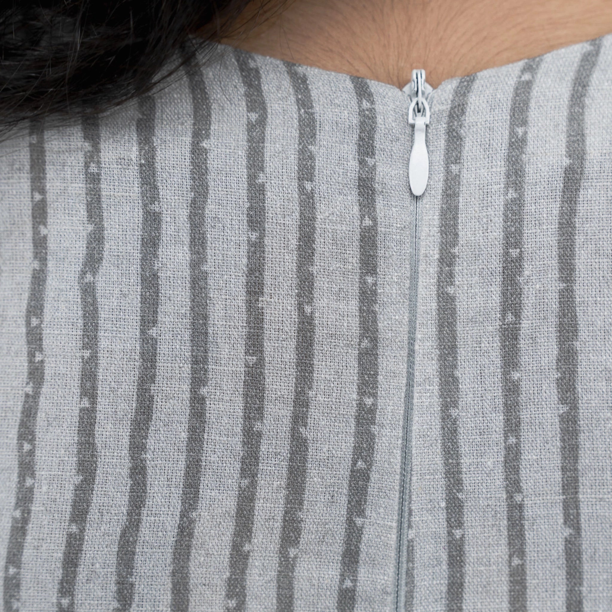 Steel Grey Linen Cotton Frock for Girls | Karee Sustainable Kidswear Kids Karee