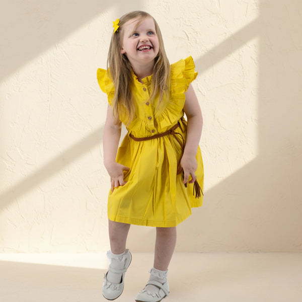 Yellow Cotton Dress for Girls | Karee Sustainable Kidswear