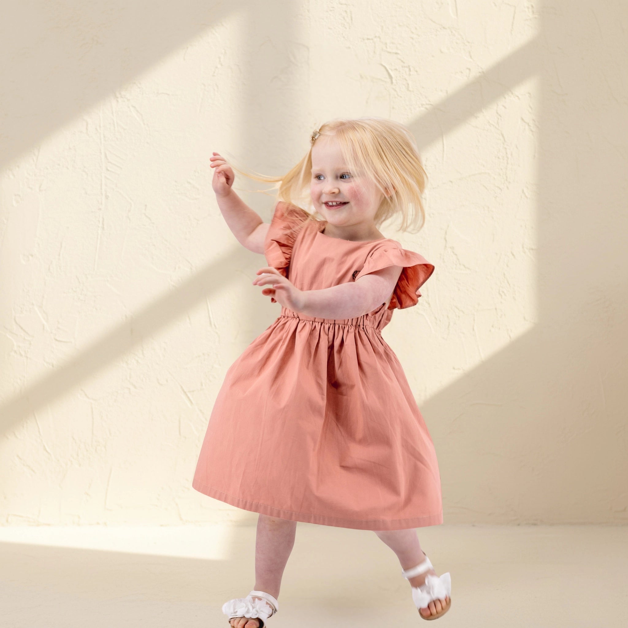 Brick Dust Cotton Dress for Girls | Karee Sustainable Kidswear