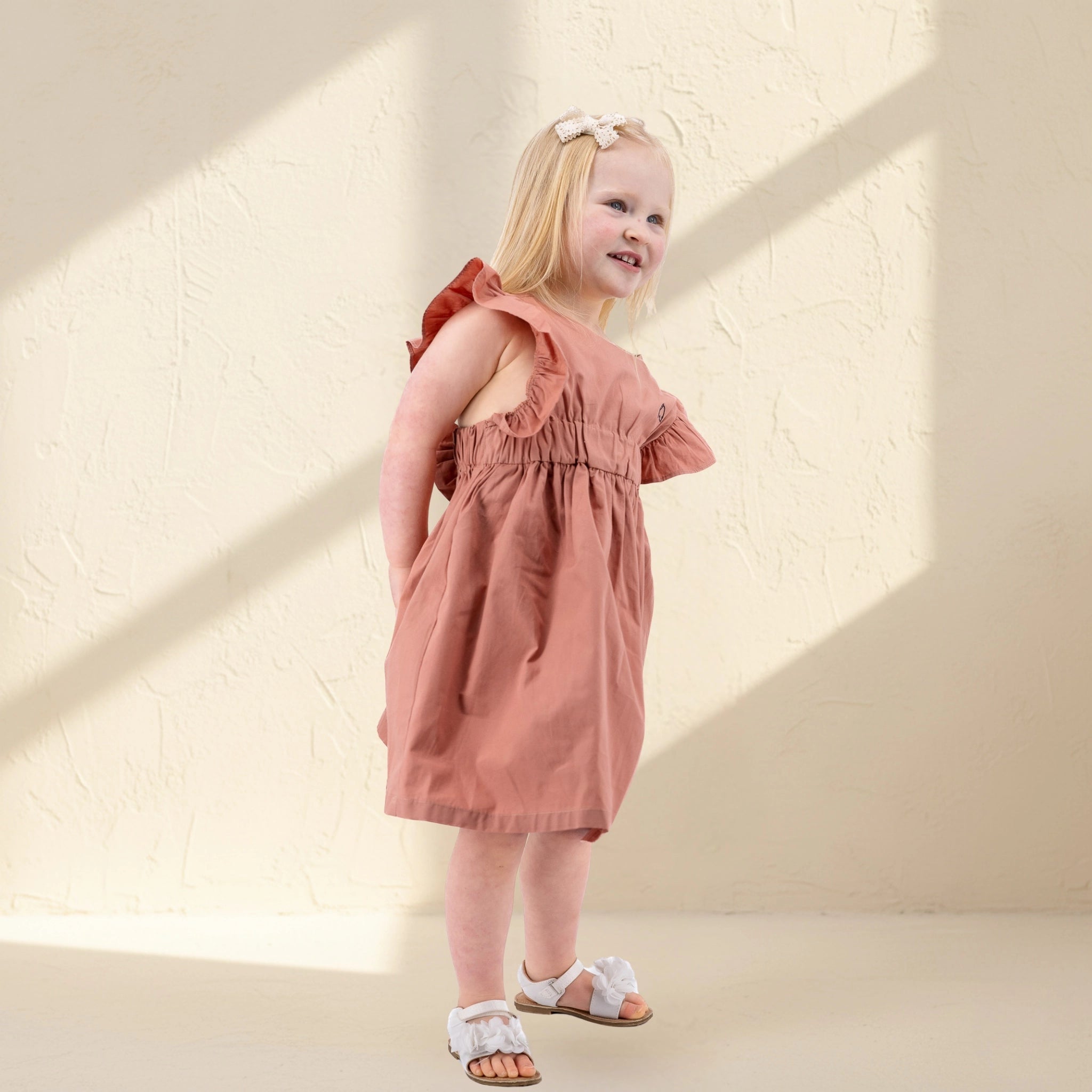 Brick Dust Cotton Dress for Girls | Karee Sustainable Kidswear Kids Karee