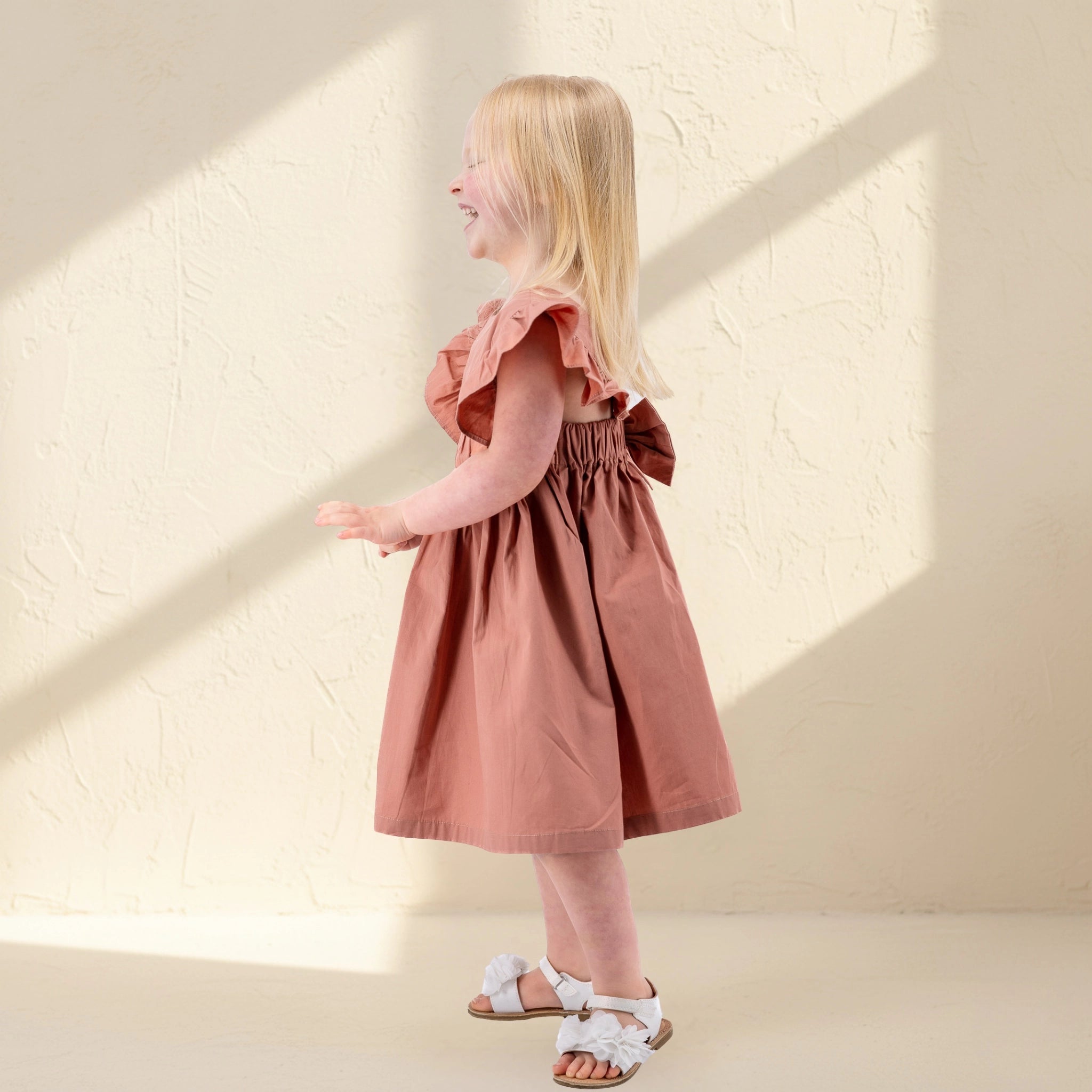 Brick Dust Cotton Dress for Girls | Karee Sustainable Kidswear Kids Karee
