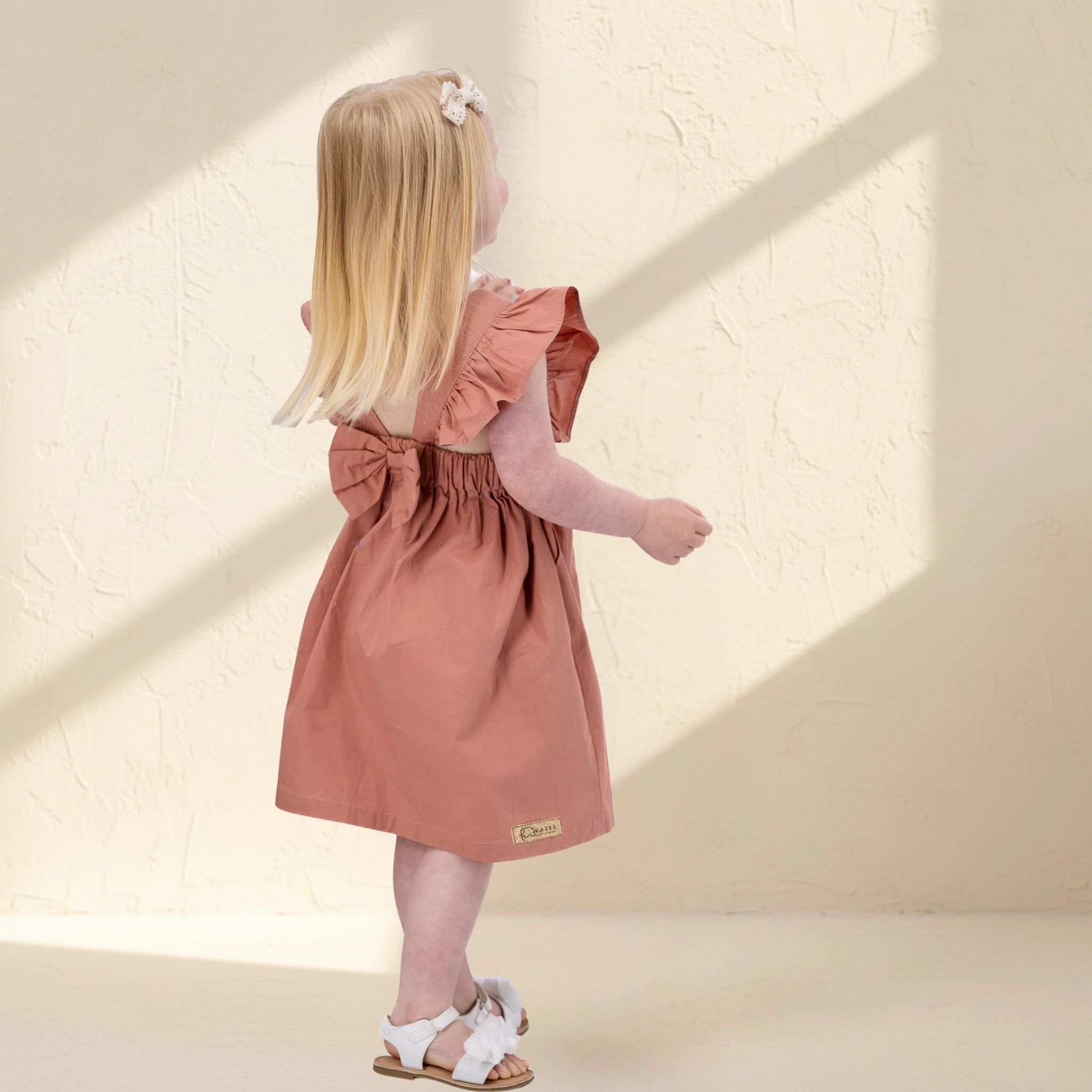 Brick Dust Cotton Dress for Girls | Karee Sustainable Kidswear Kids Karee