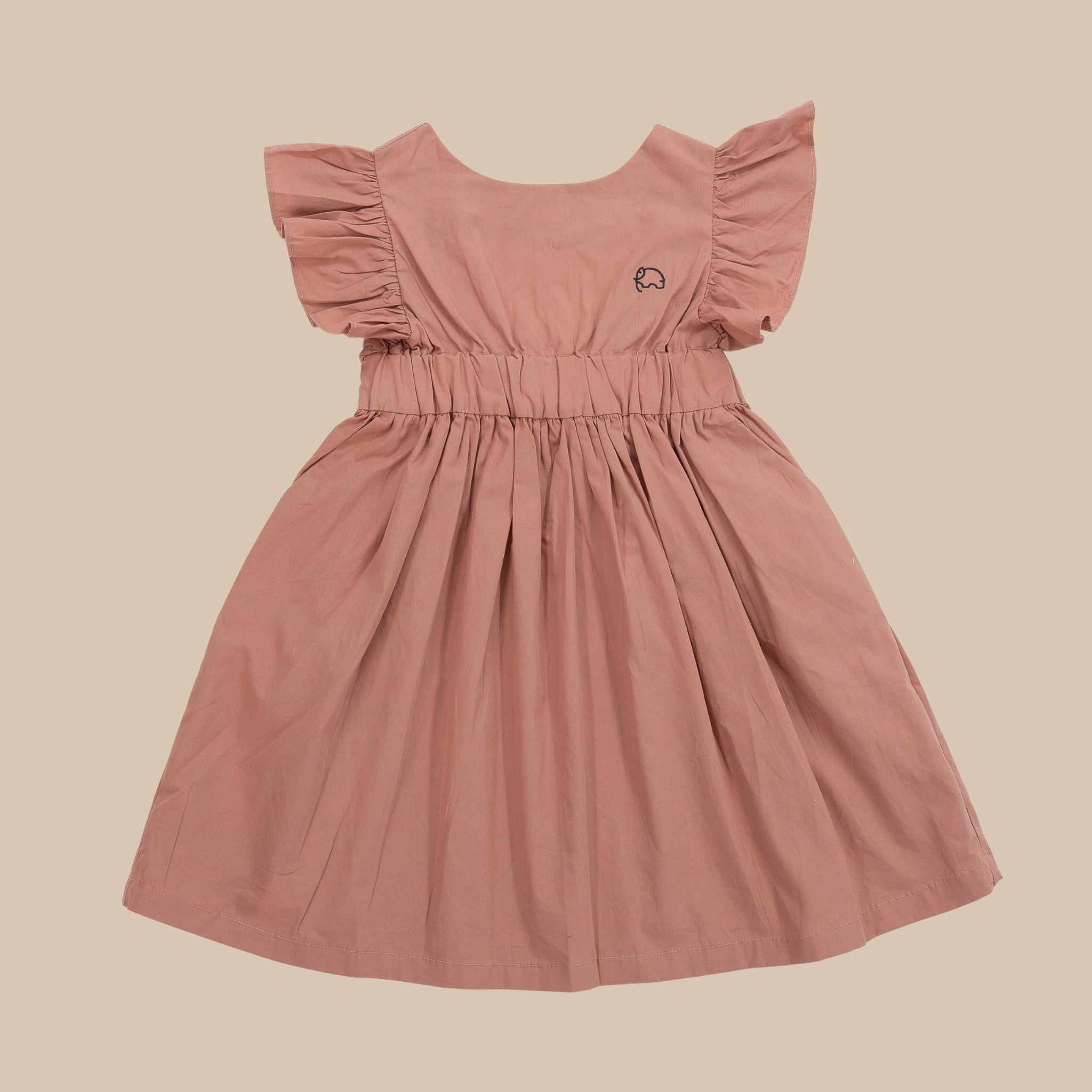 Brick Dust Cotton Dress for Girls | Karee Sustainable Kidswear Kids Karee