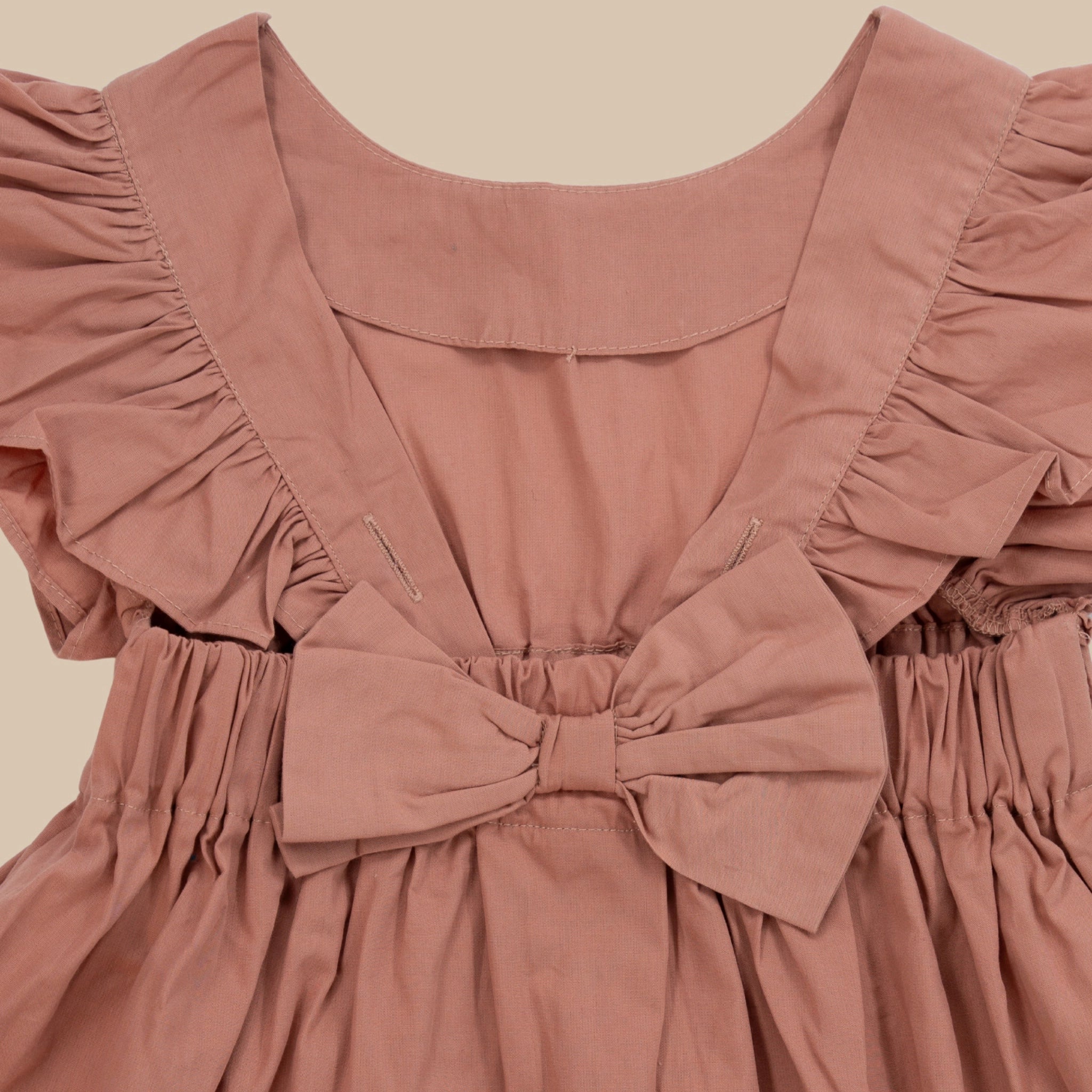 Brick Dust Cotton Dress for Girls | Karee Sustainable Kidswear Kids Karee