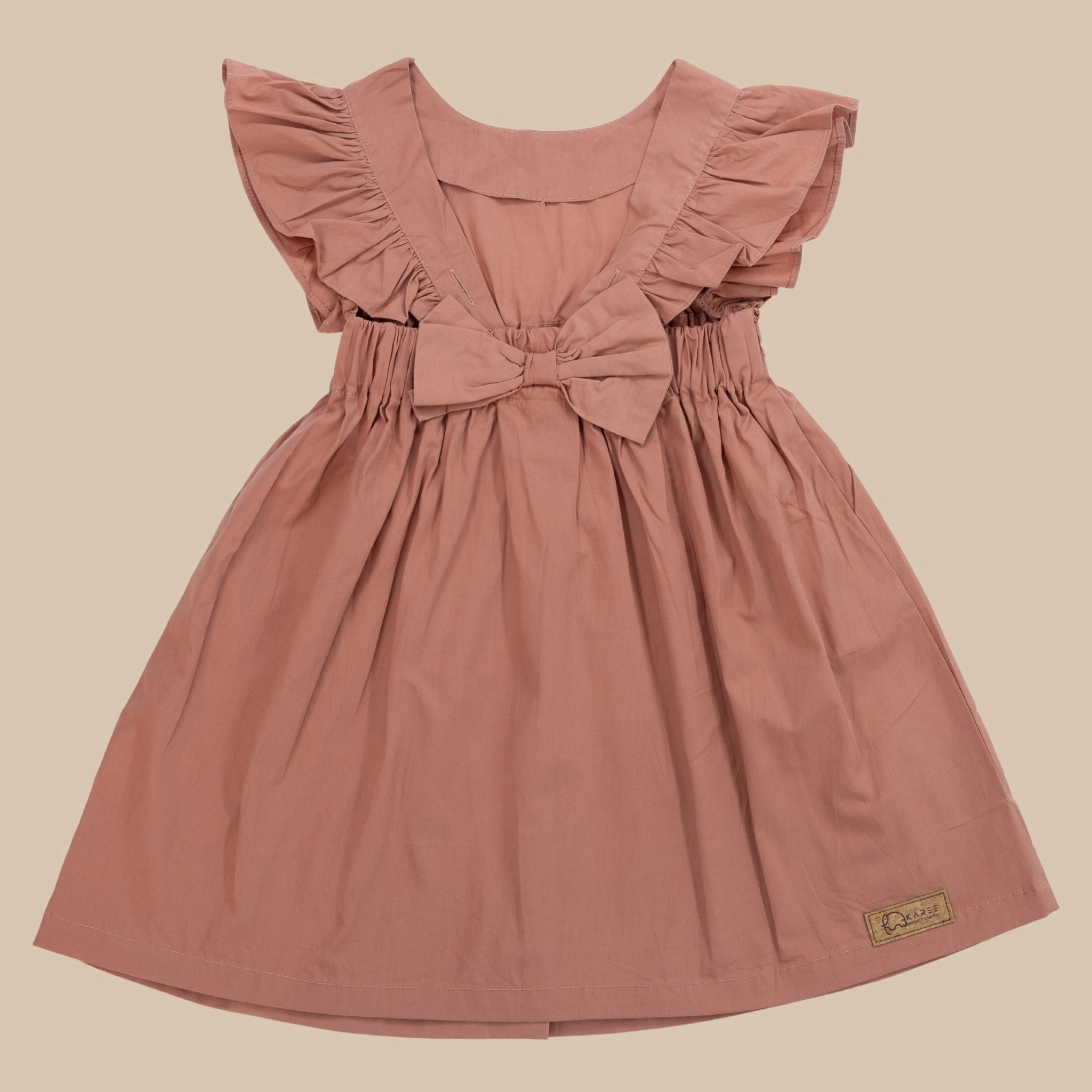 Brick Dust Cotton Dress for Girls | Karee Sustainable Kidswear Kids Karee