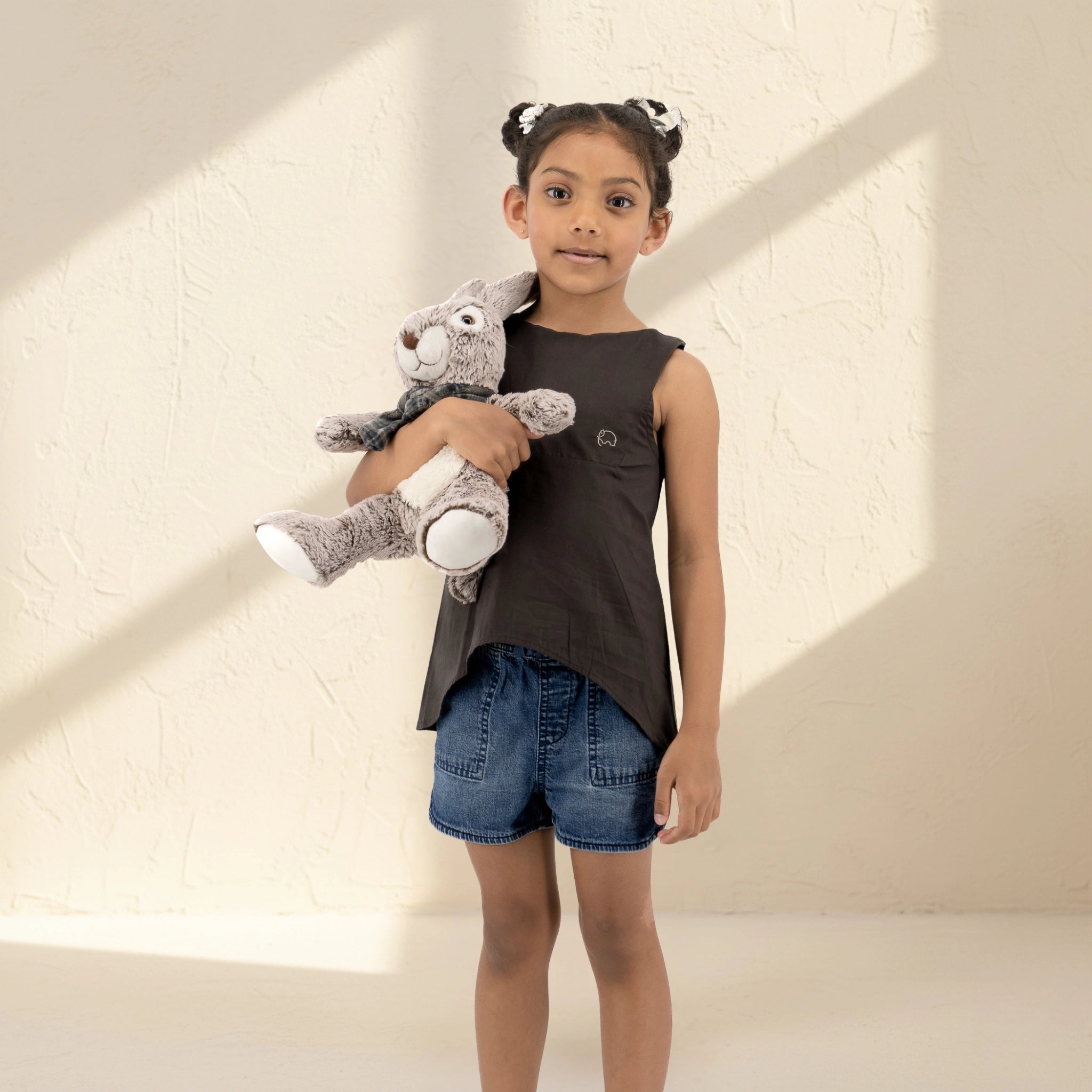 Plum Kitten Cotton Bib Neck Top for Girls | Karee Sustainable Kidswear Kids Karee