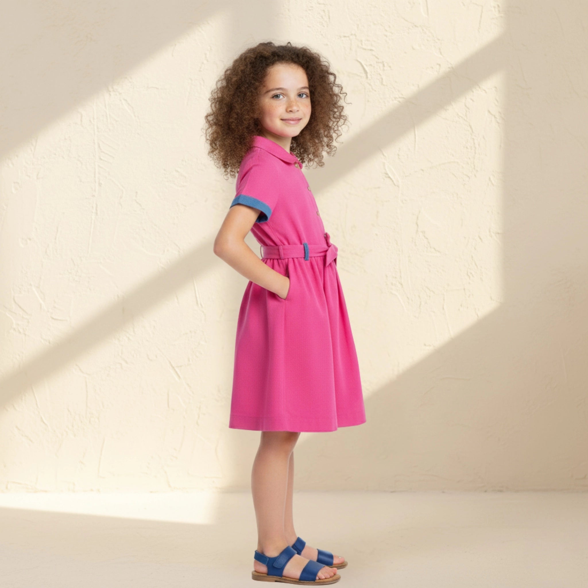 Fuchsia Purple Linen Dress for Girls | Karee Sustainable Kidswear Kids Karee