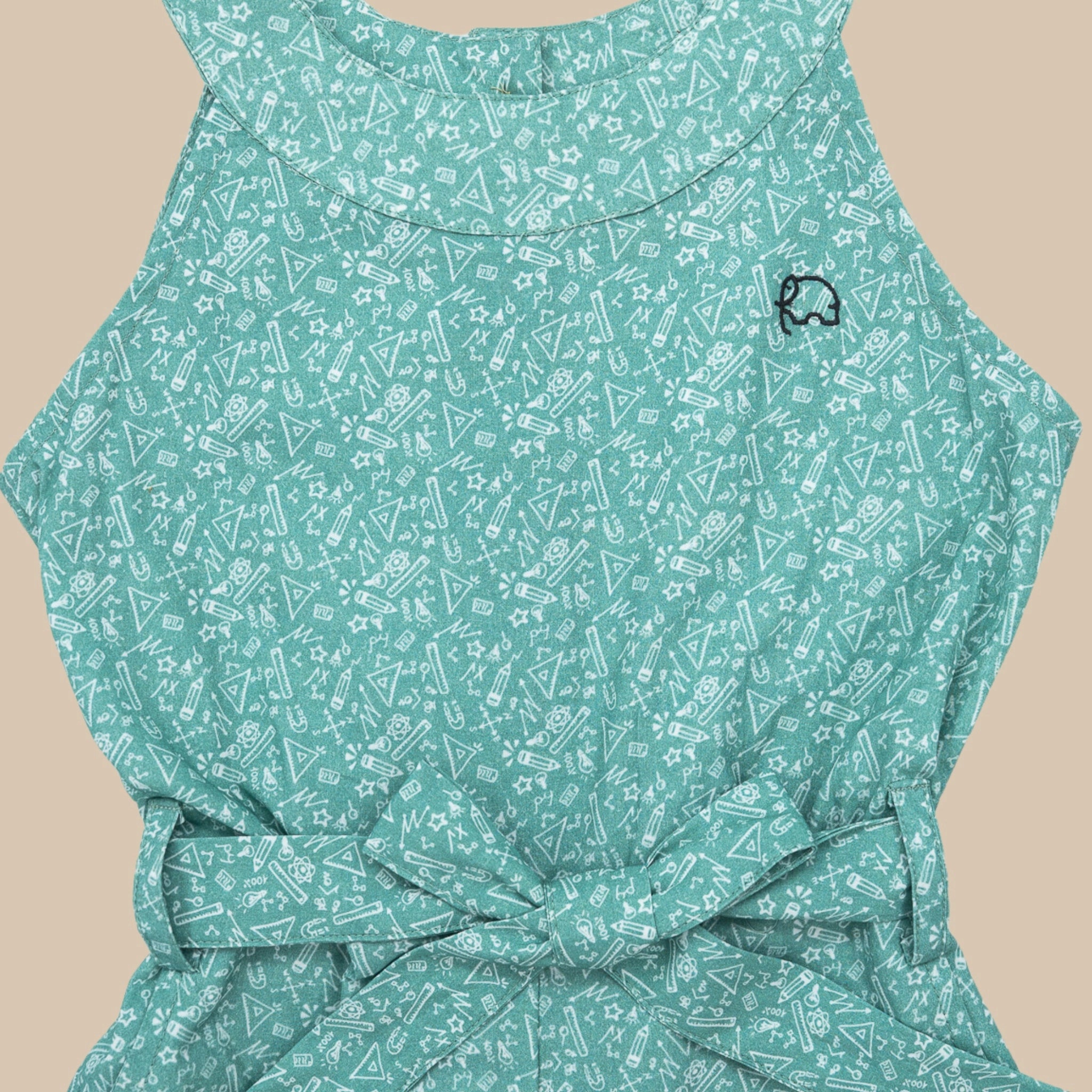 Smoke Green Cotton Jumpsuit for Girls | Karee Sustainable Kidswear Kids Karee