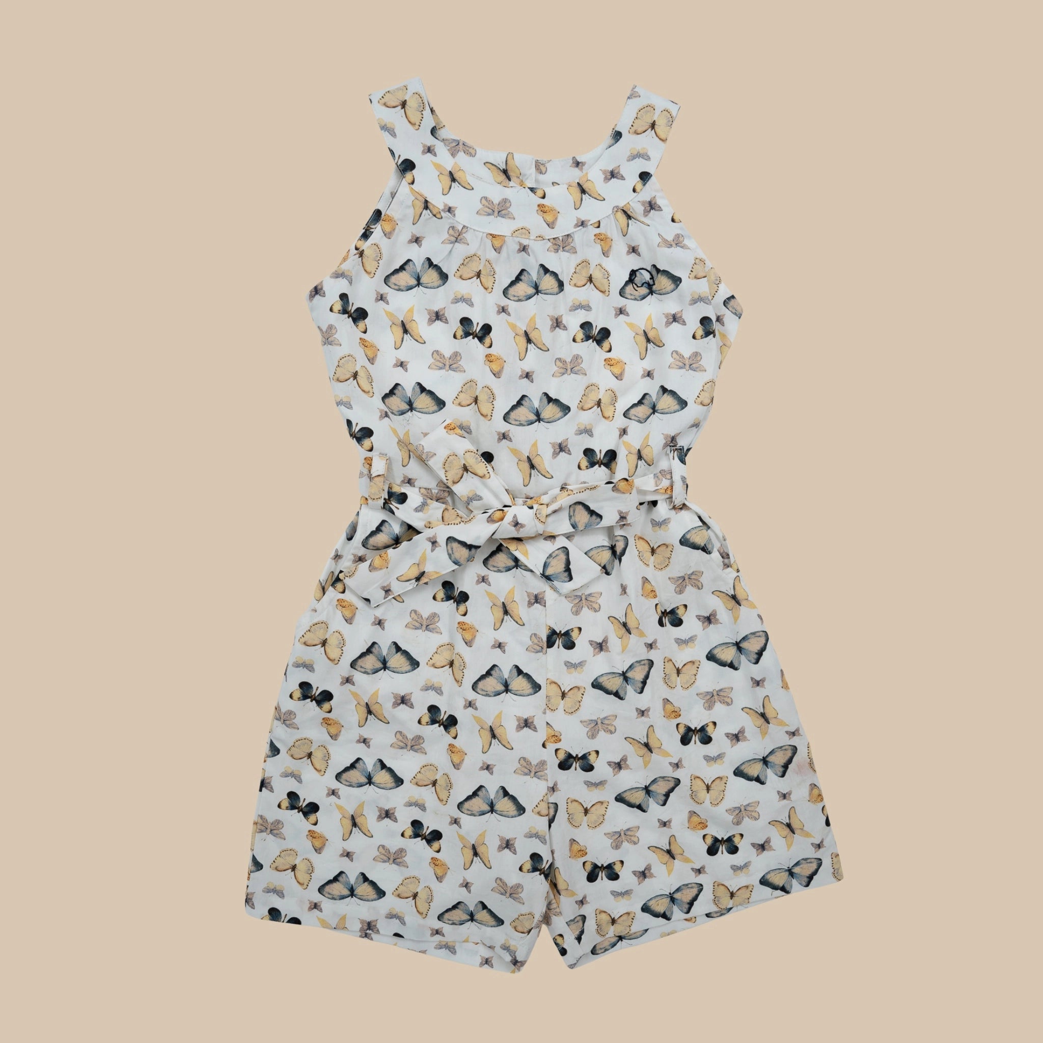White Cotton Play Suit for Girls | Karee Sustainable Kidswear Kids Karee