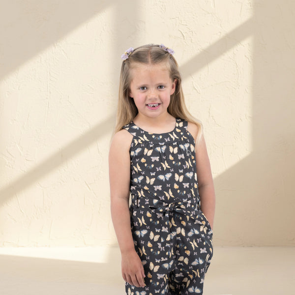 Pirate Black Cotton Play Suit for Girls | Karee Sustainable Kidswear