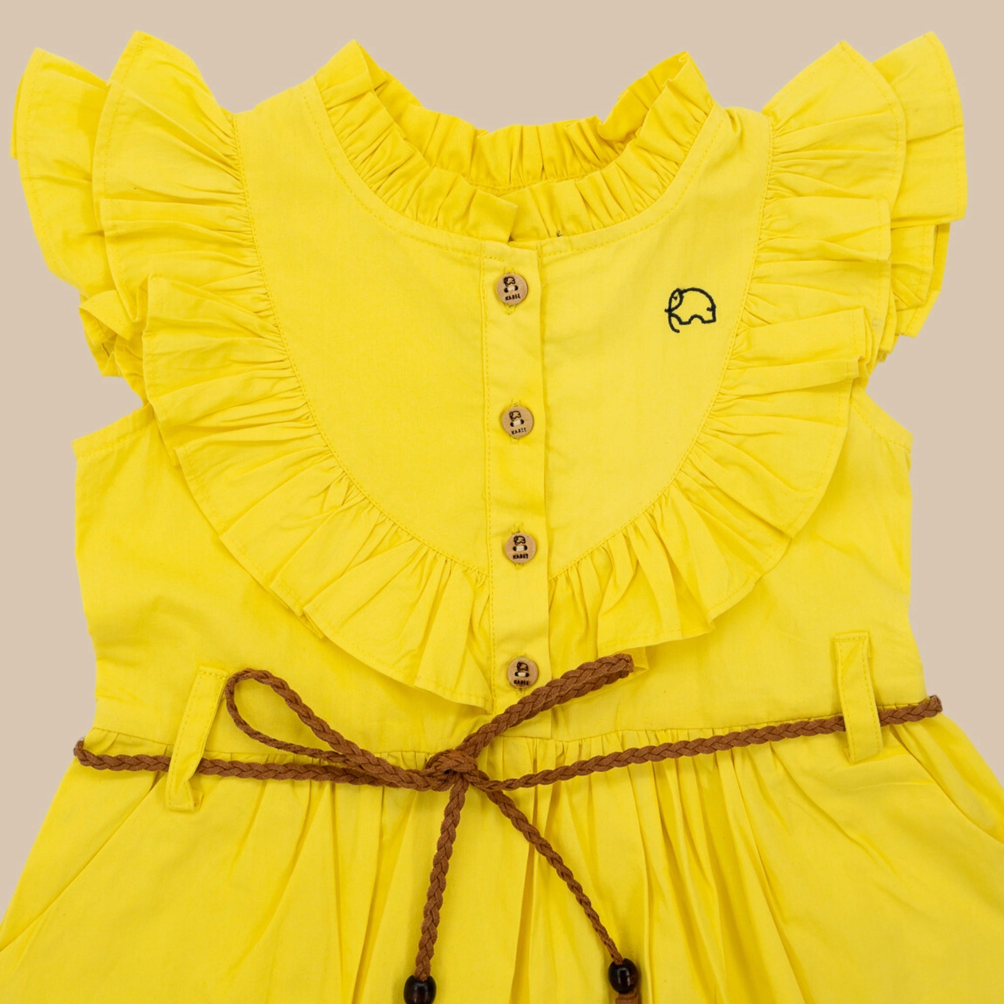 Yellow Cotton Dress for Girls | Karee Sustainable Kidswear Kids Karee