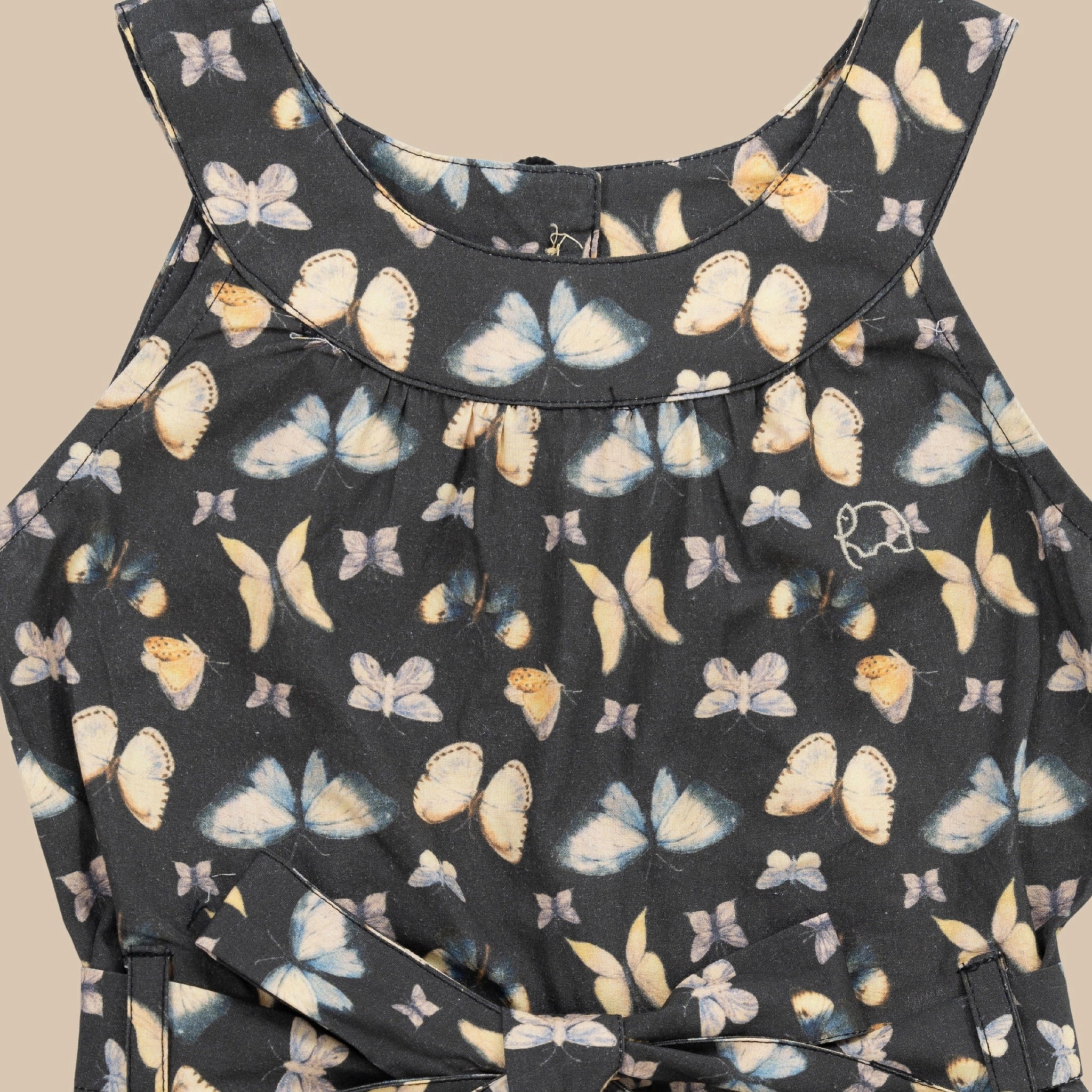 Pirate Black Cotton Play Suit for Girls | Karee Sustainable Kidswear