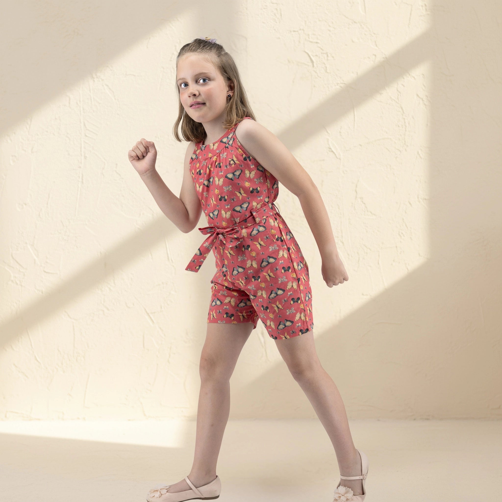 Ruby Trek Cotton Romper for Girls | Karee Sustainable Kidswear