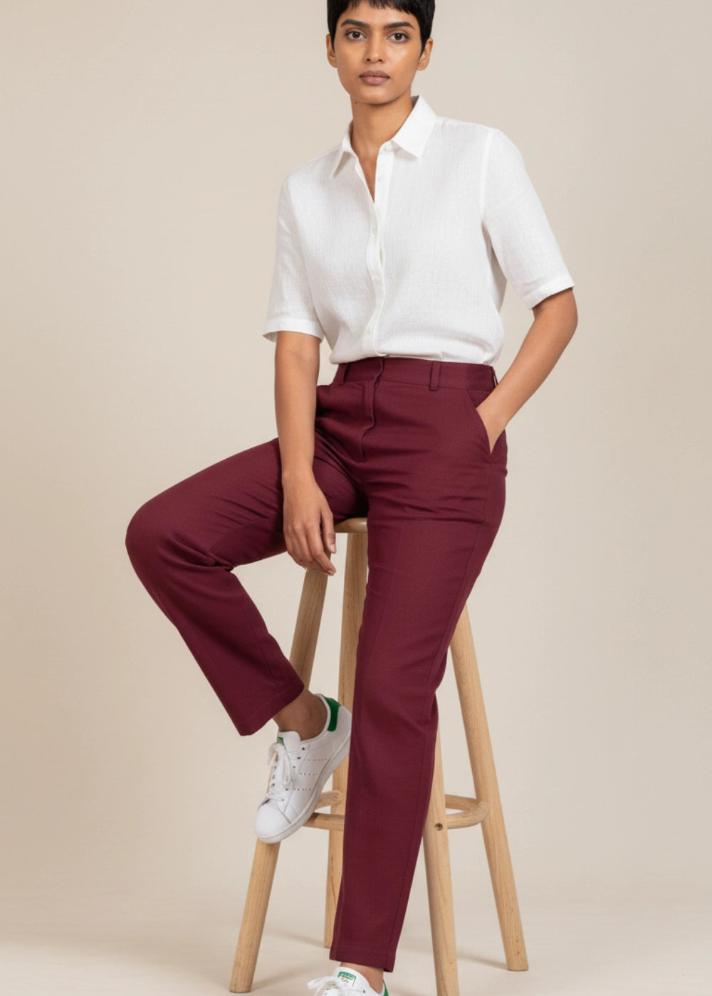 Black Rose Elegance Linen Trousers Women Karee