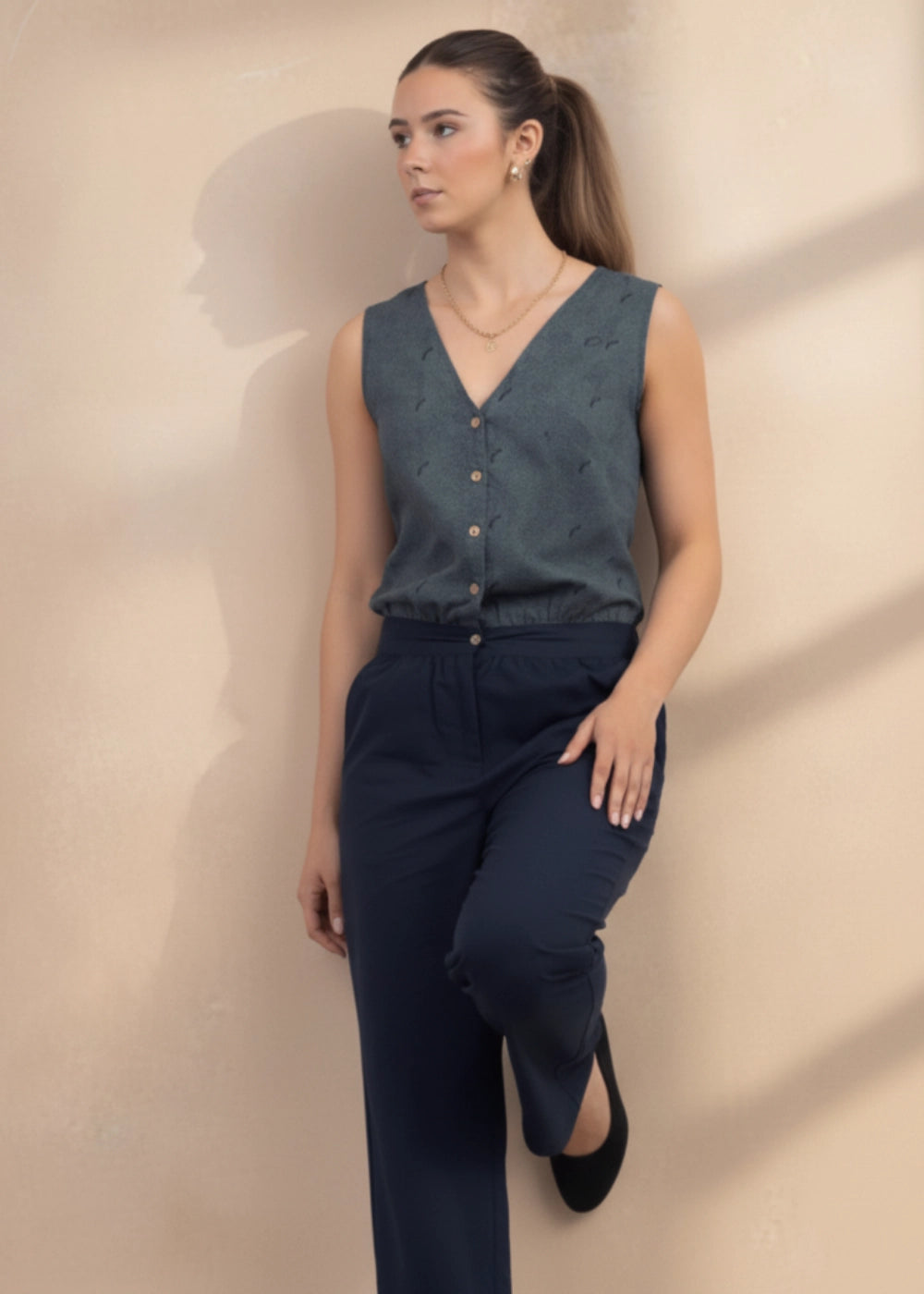 Prussian Blue Ajrakh-Inspired Cotton Jumpsuit | Limited Edition by Karee Women Karee