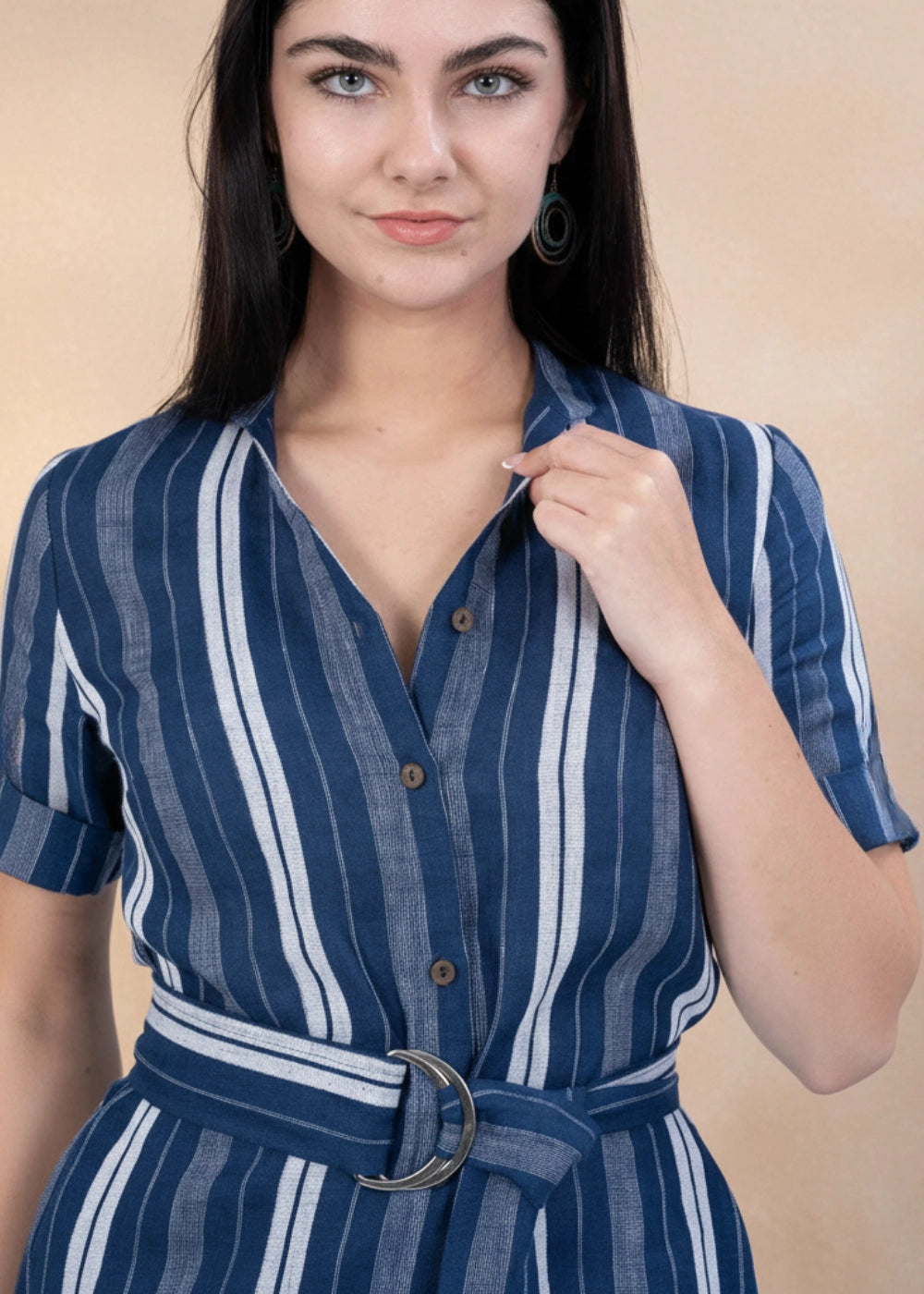 Navy Linen Shirt Dress | Sustainable Cotton-Linen Fashion | Karee Navy Linen Shirt Dress | Sustainable Cotton-Linen Fashion | Karee