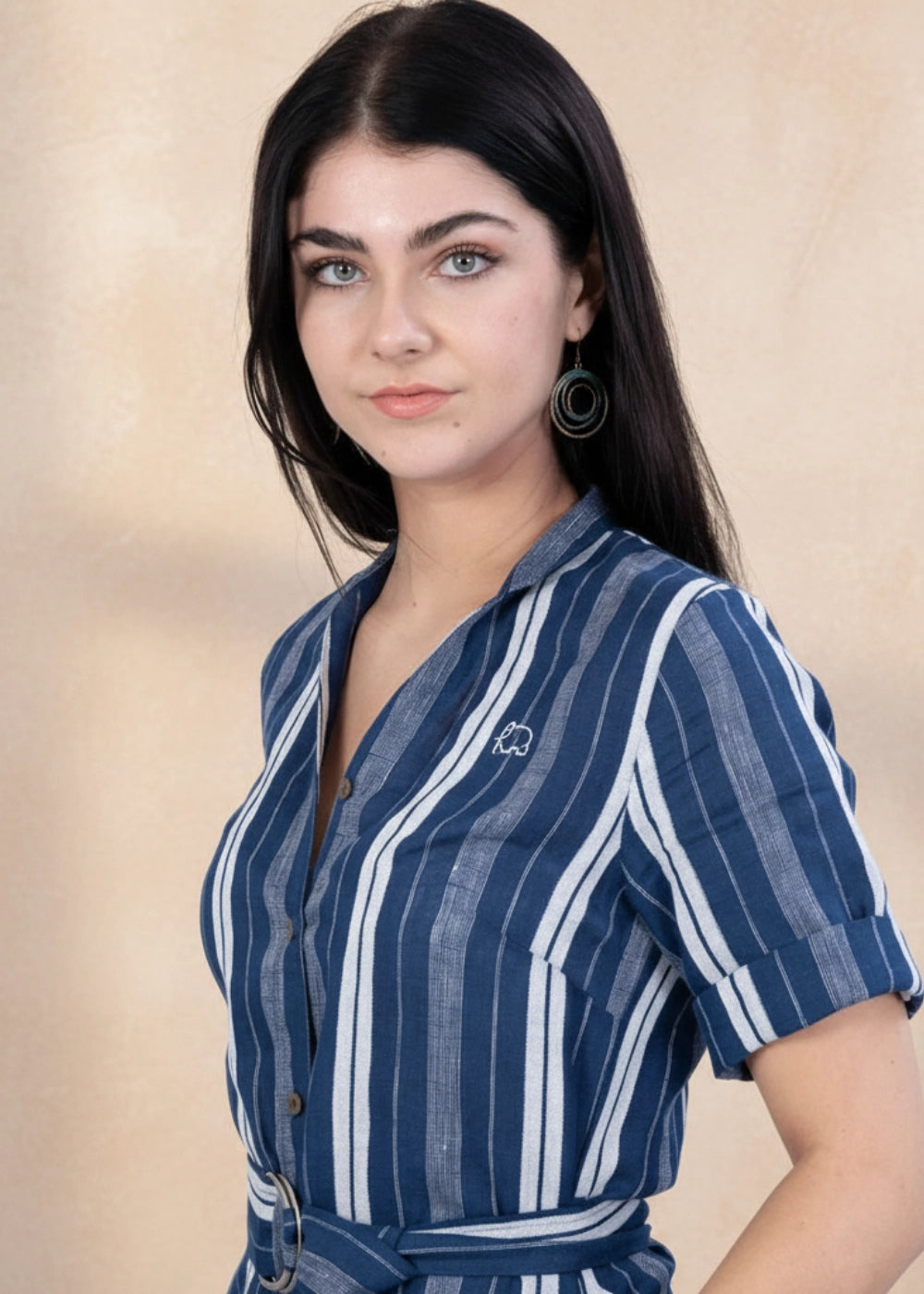 Navy Linen Shirt Dress | Sustainable Cotton-Linen Fashion | Karee Navy Linen Shirt Dress | Sustainable Cotton-Linen Fashion | Karee