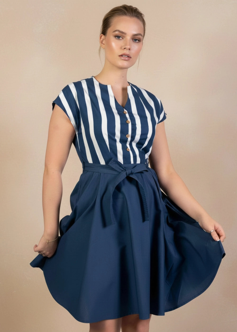 Denim & White Oasis Cotton Midi Dress