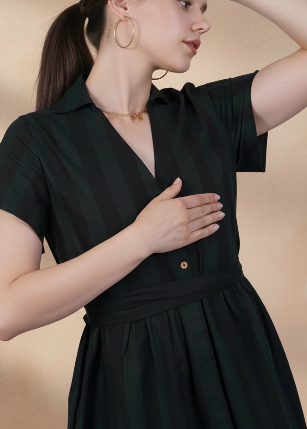 slim fit dress slacks Iris Dress | Tie Front Midi Dress main image 1