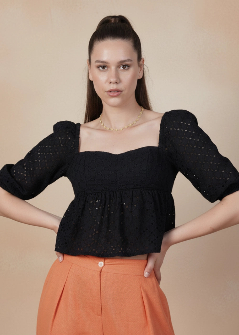 Black Lace Enchantment Blouse