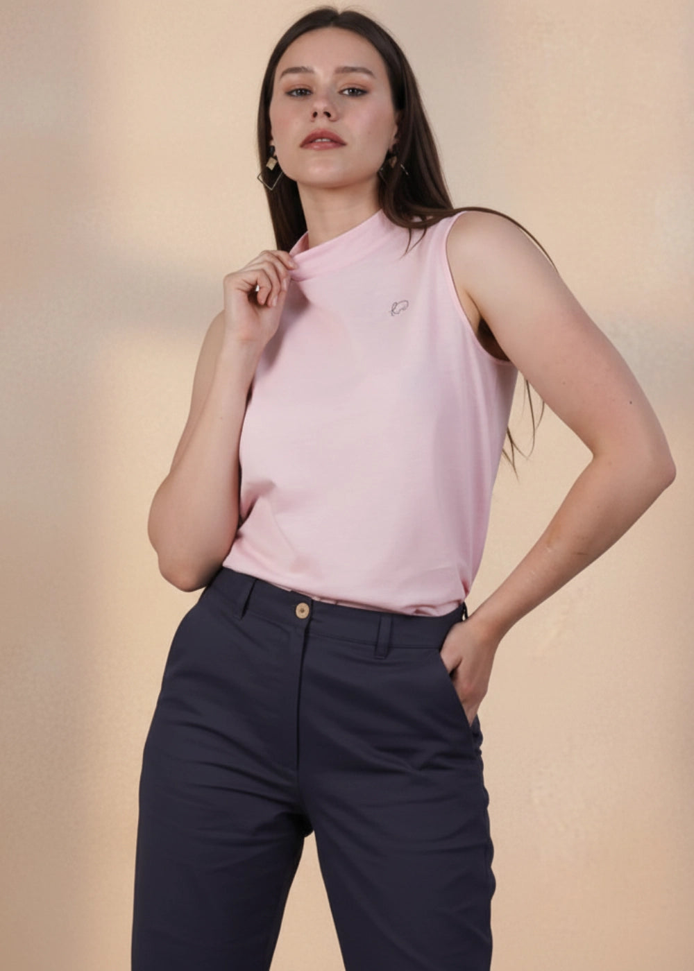 Peach Blossom Breeze Sleeveless Top