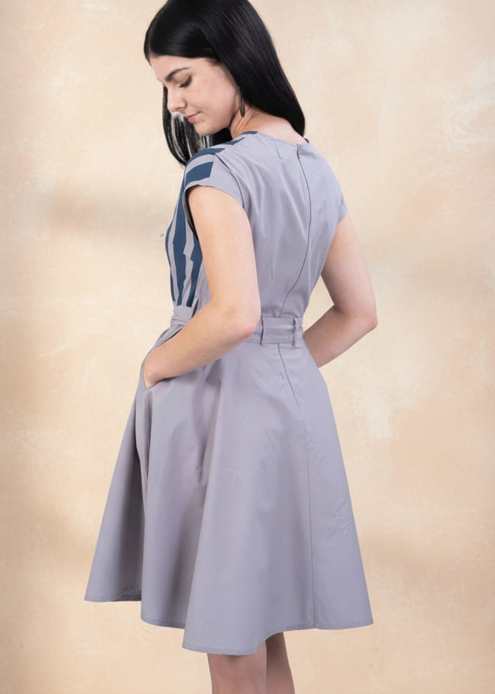 Opel & Denim Contrast Cotton Midi Dress