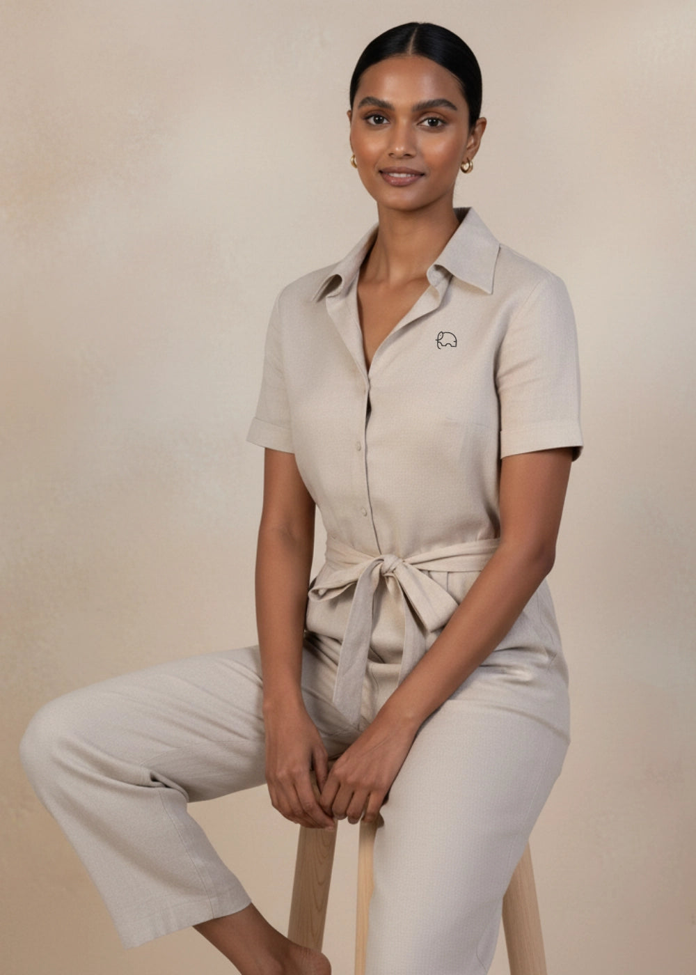 Merino Elegance Viscose Linen Jumpsuit