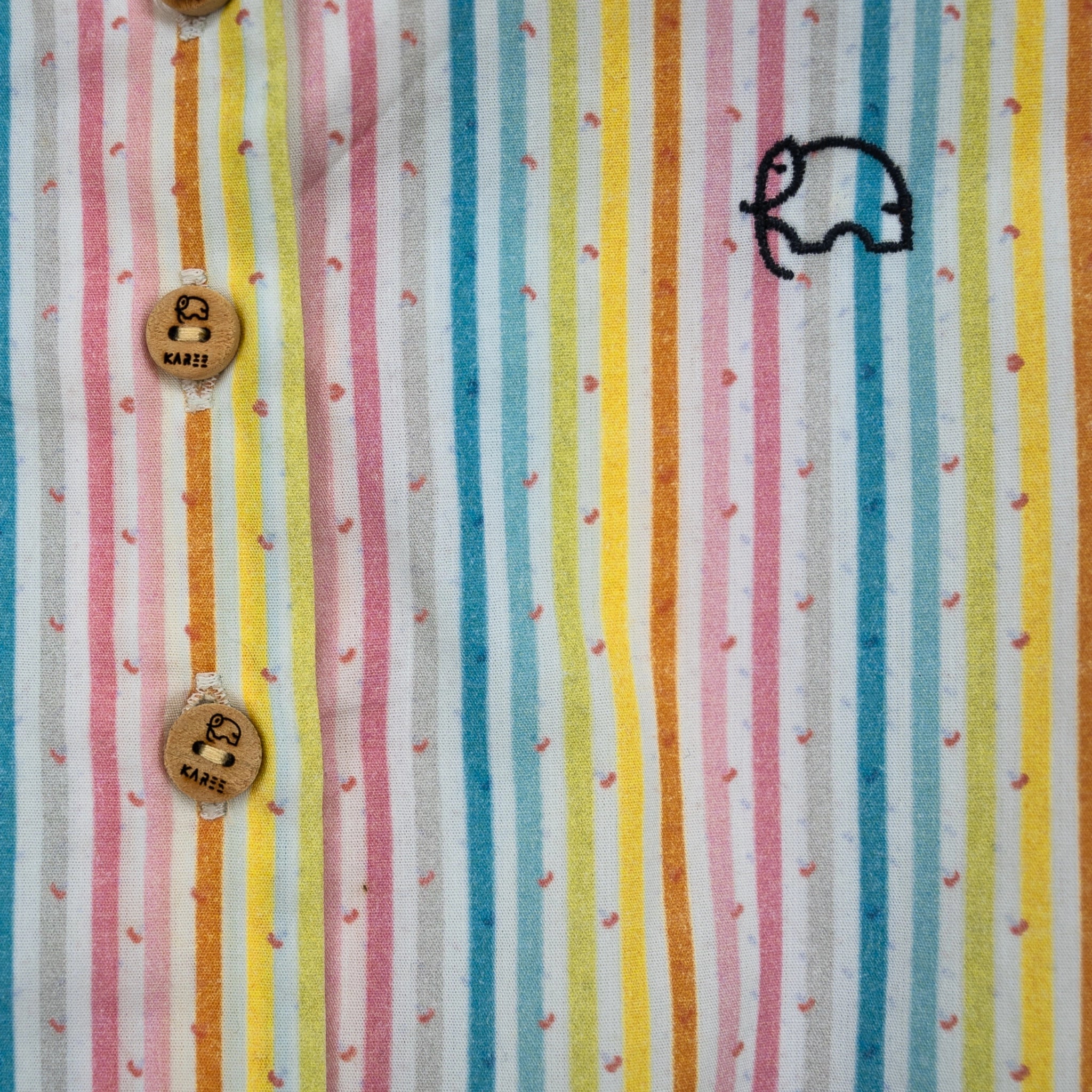 White Striped Puff Sleeve Cotton Dress for Girls | Karee Sustainable Kidswear Kids Karee