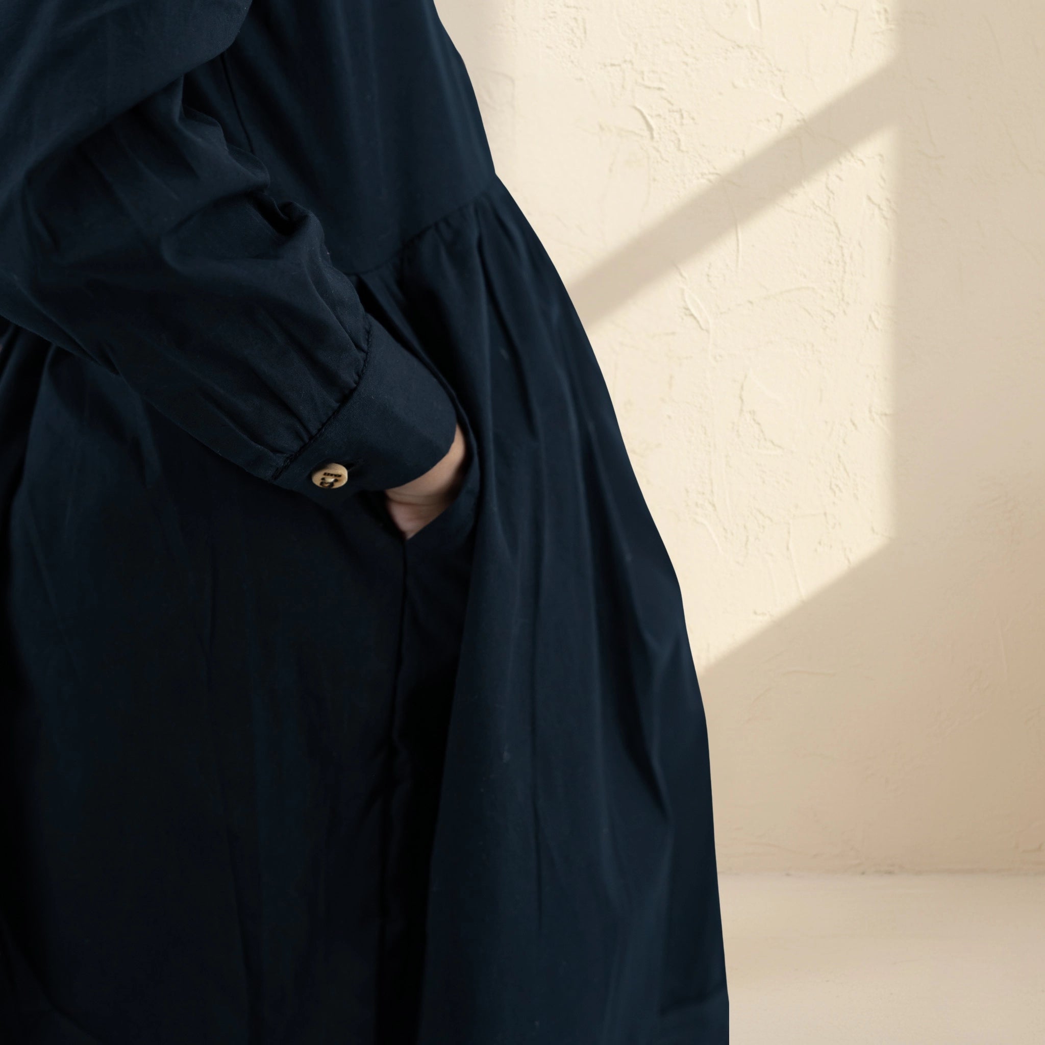 Black Long Puff Sleeve Cotton Dress for Girls | Karee Sustainable Kidswear Kids Karee