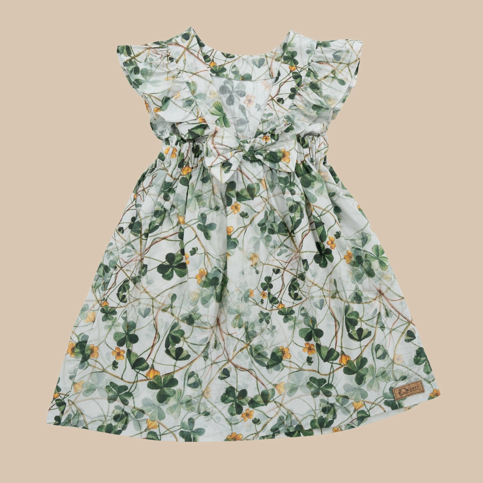 Green Floral Cotton Dress for Girls | Karee Sustainable Kidswear Kids Karee