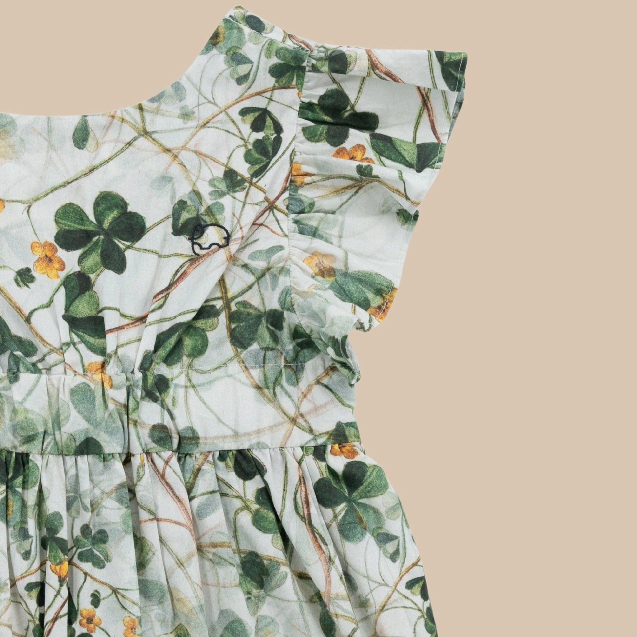 Green Floral Cotton Dress for Girls | Karee Sustainable Kidswear Kids Karee