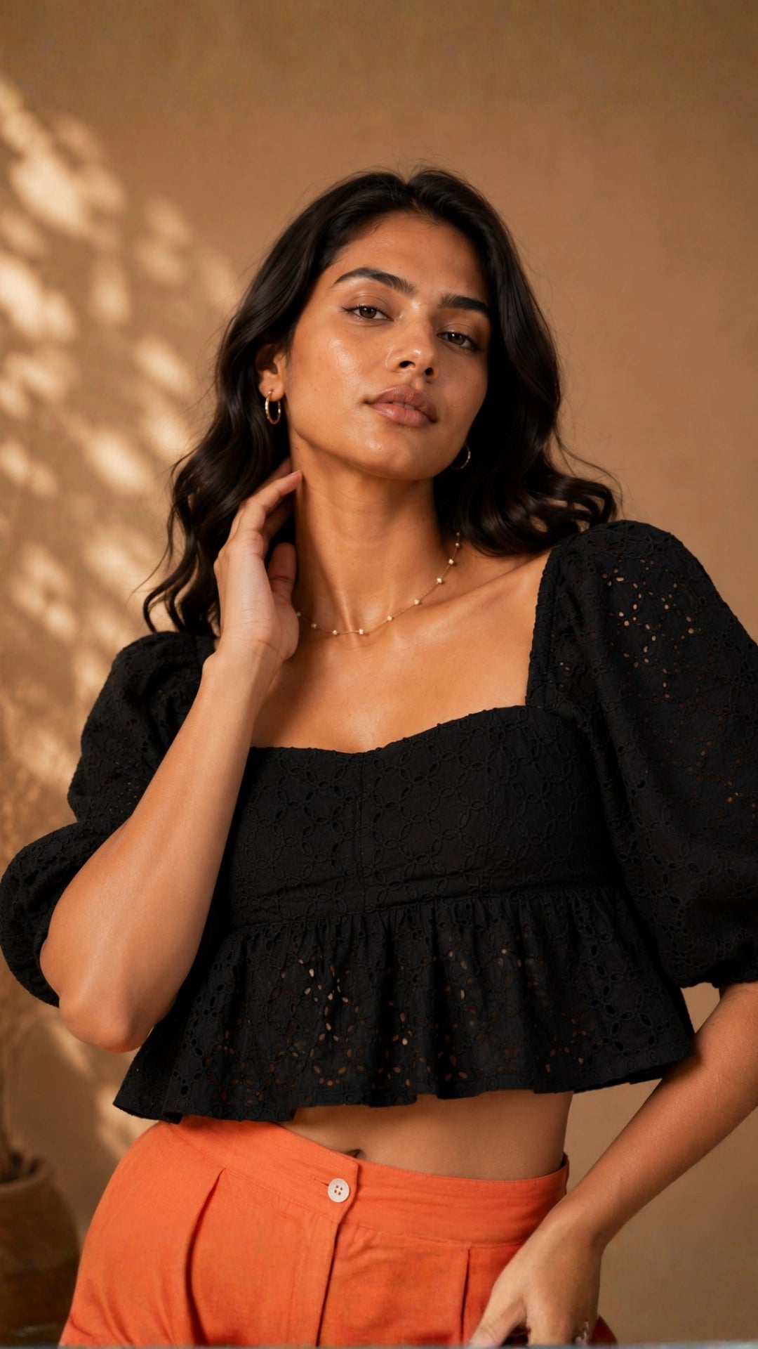 Black Lace Cotton Blouse for Women India | Karee Women Karee