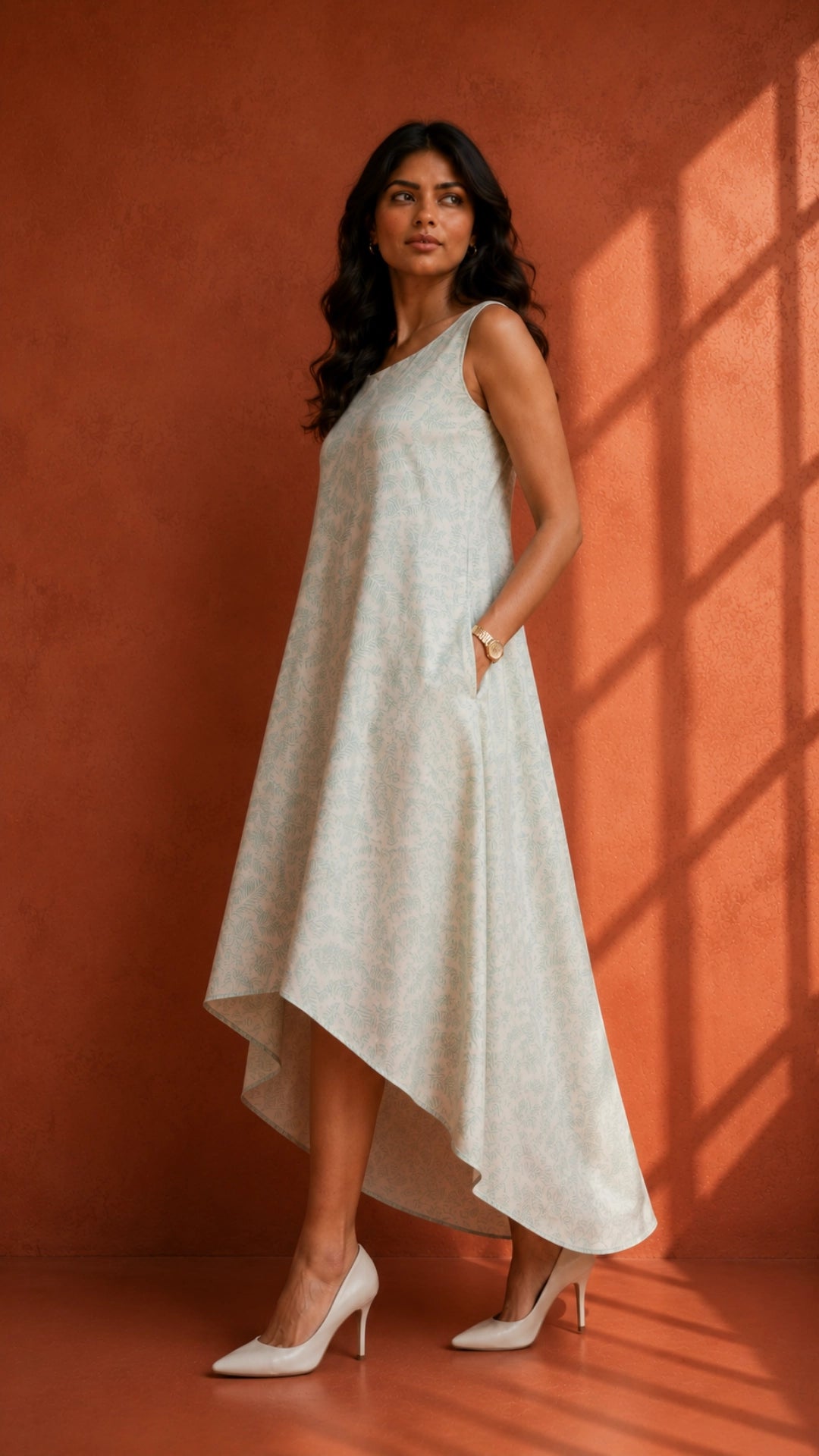 high low cotton dress High Low Cotton Dress / Off White
