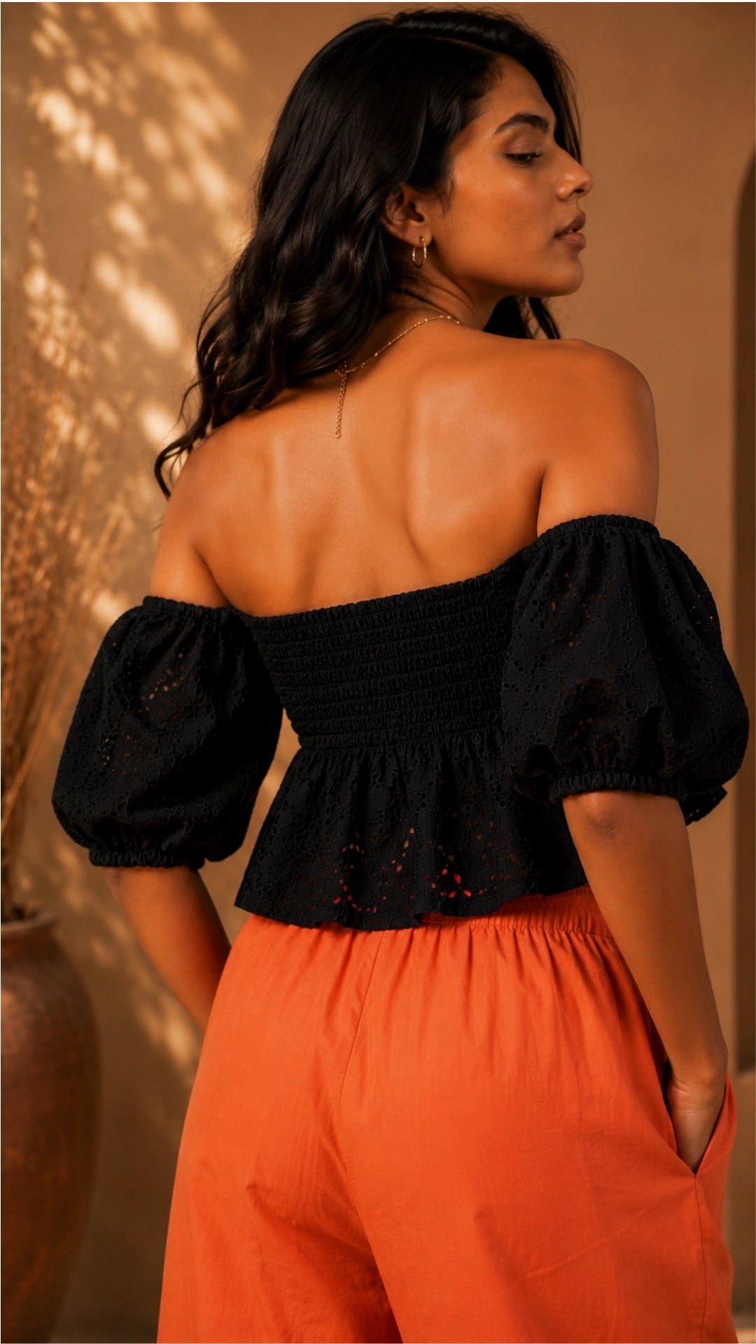 Black Lace Cotton Blouse for Women India | Karee Women Karee